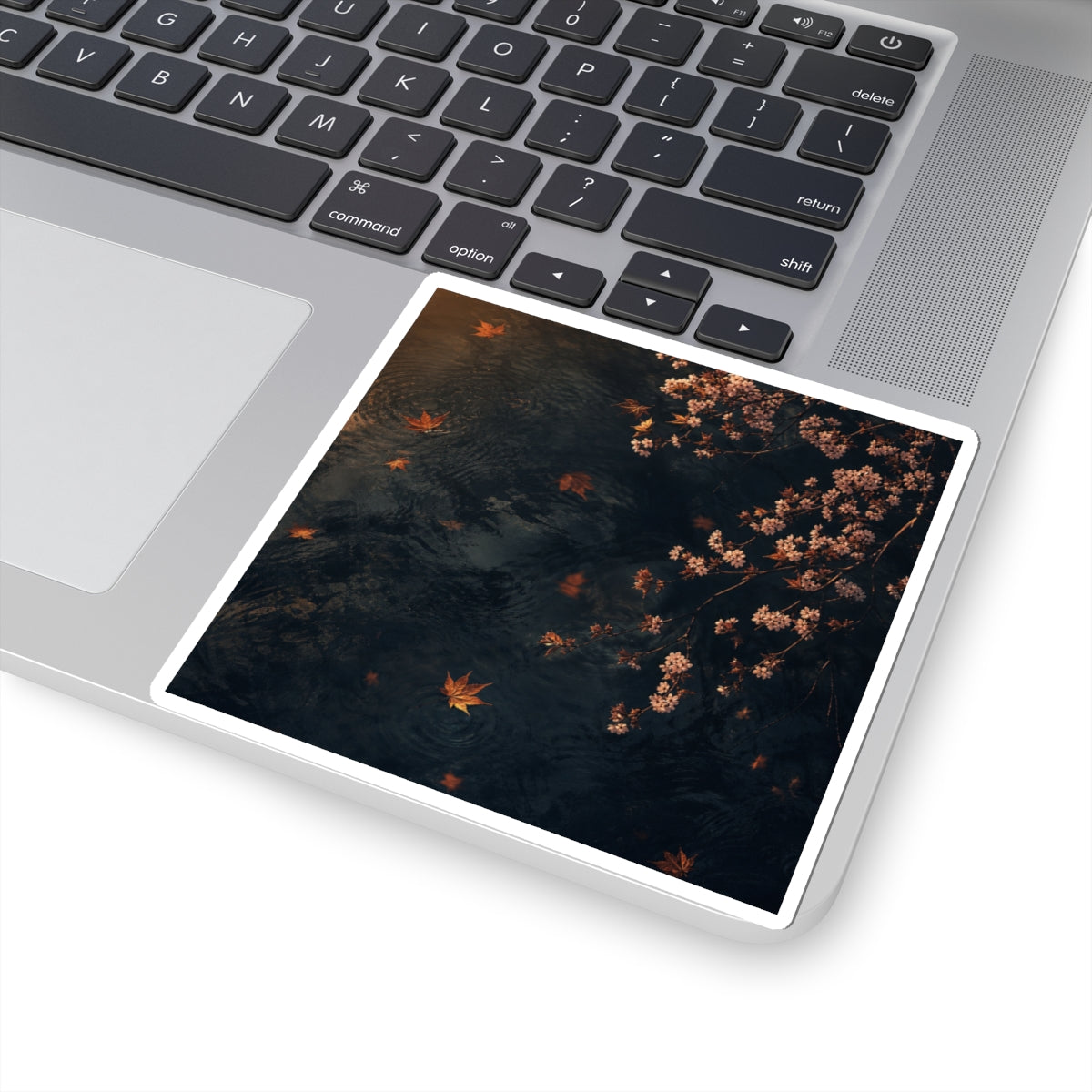Golden Hour Cherry Blossom Sticker - Dark Japandi Kanso