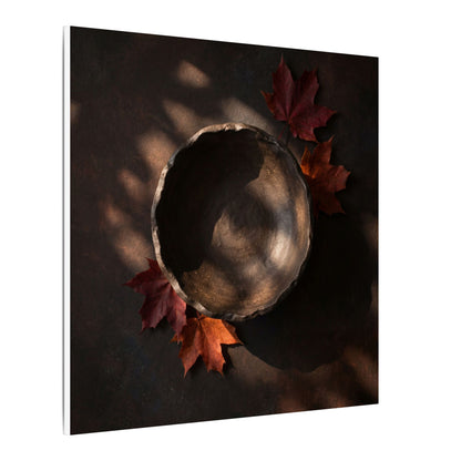 Ceramic Bowl Canvas Art | Autumn Dark Japandi Dark Texture Art