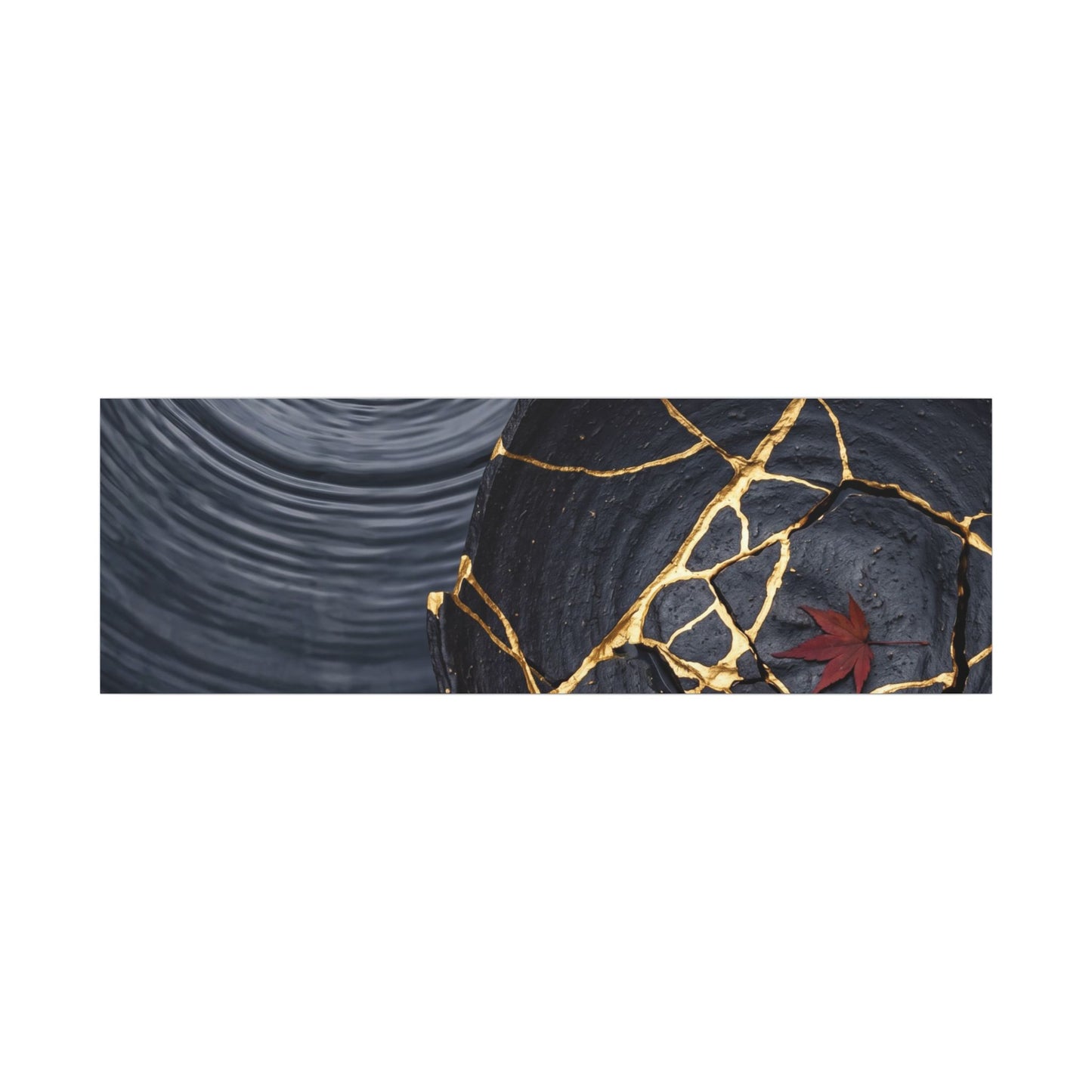 Philosophical Water Ripple Canvas Art - Gold Repair Kintsugi