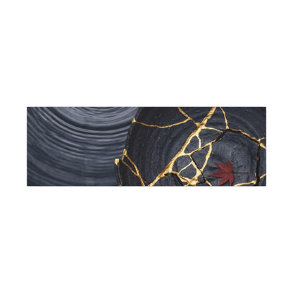 Philosophical Water Ripple Canvas Art - Gold Repair Kintsugi
