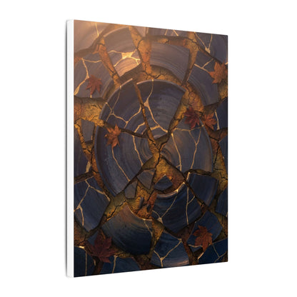 Autumn Cracked Earth Gold Repair Canvas Art | Philosophical Decor