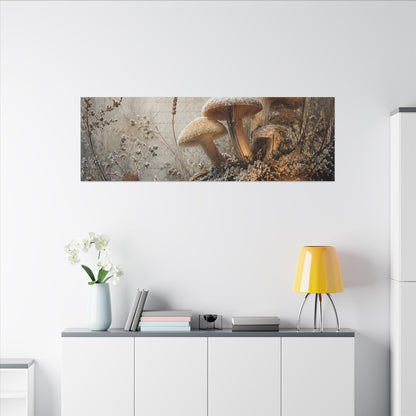 Wild Mushrooms Texture Canvas Art | Elegant Japandi Art