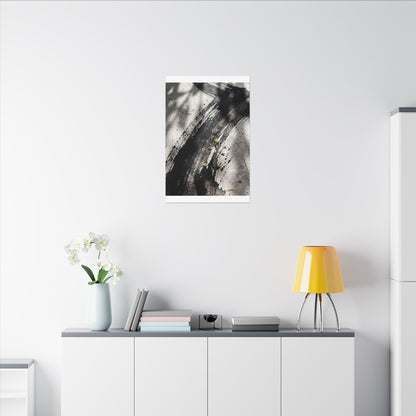 Ink Brushstroke Canvas Art | Spring Dark Japandi Moody Minimal Art