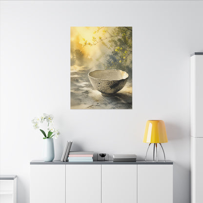 Cozy Ceramic Bowl Canvas Art - Watercolor Japandi