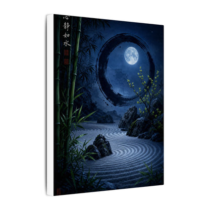 Serene Rock Garden Canvas Art - Enso Zen