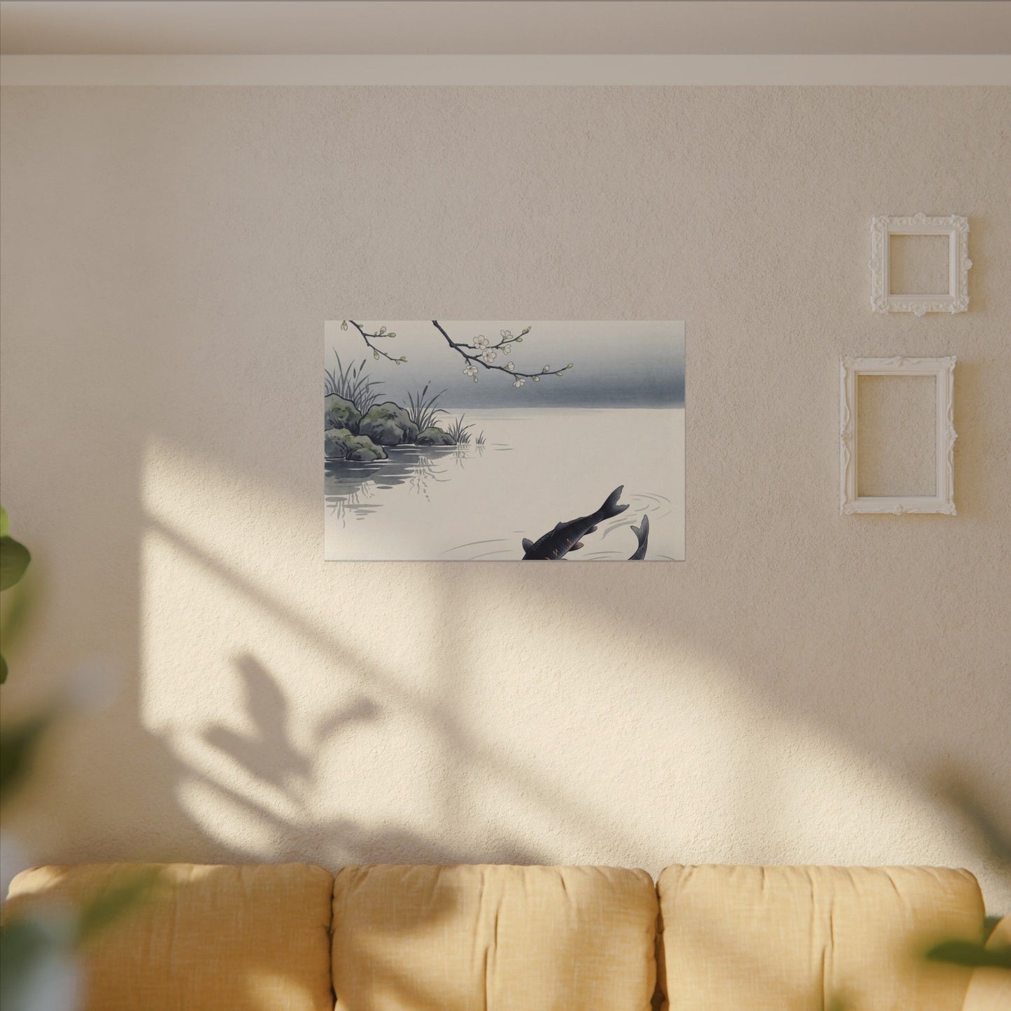 Ma Koi Pond Canvas Art - Zen Ukiyo E Inspired