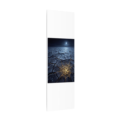 Moonlight Cracked Earth Canvas Art - Kintsugi Mono No Aware