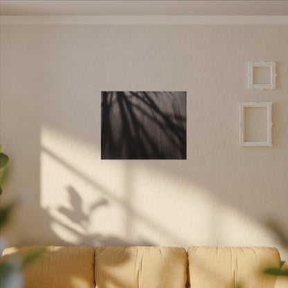 Dark Japandi Shadow Play in Dawn | Moody Minimal Canvas Art