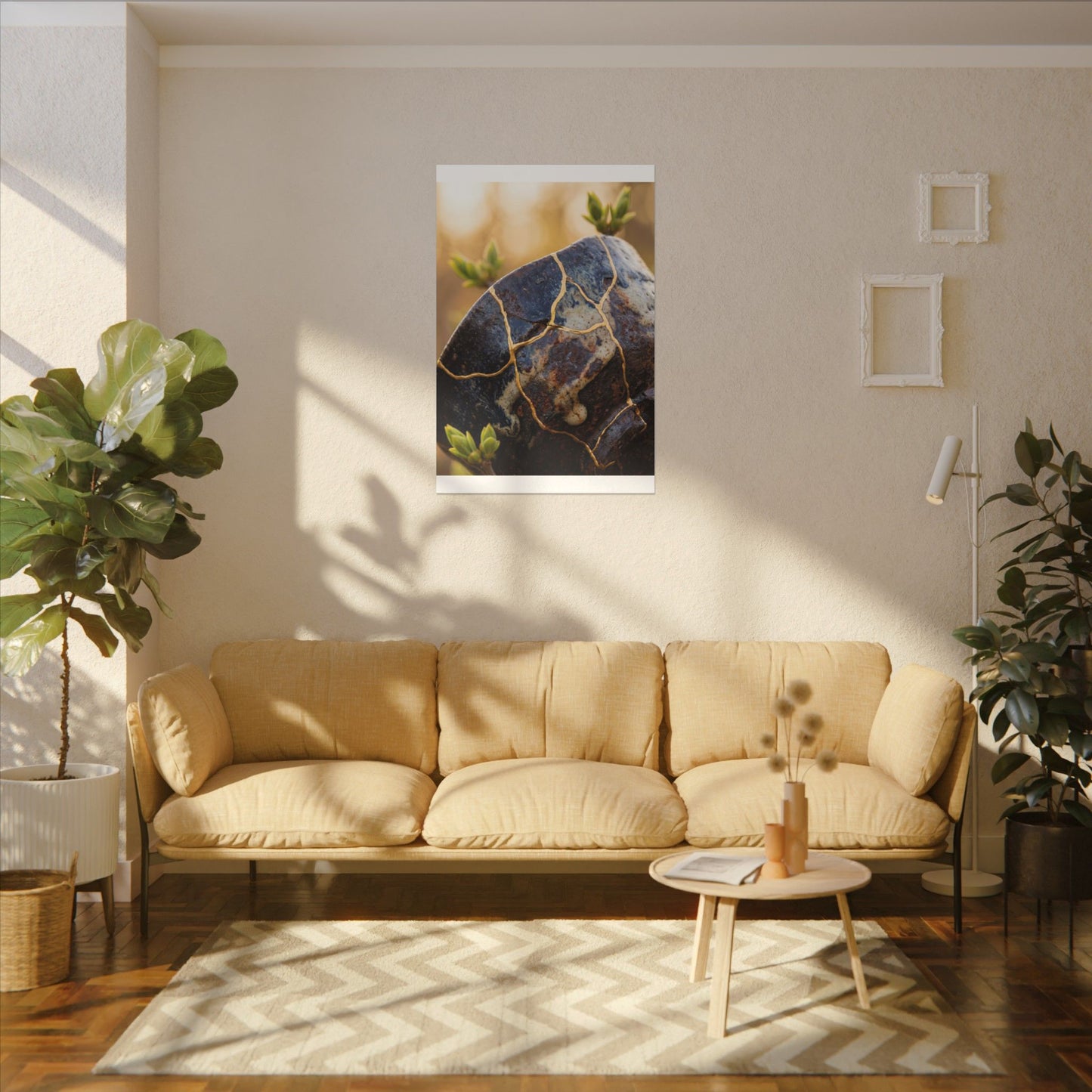 Fukinsei Rust Patina Canvas Art - Kintsugi Gold Repair