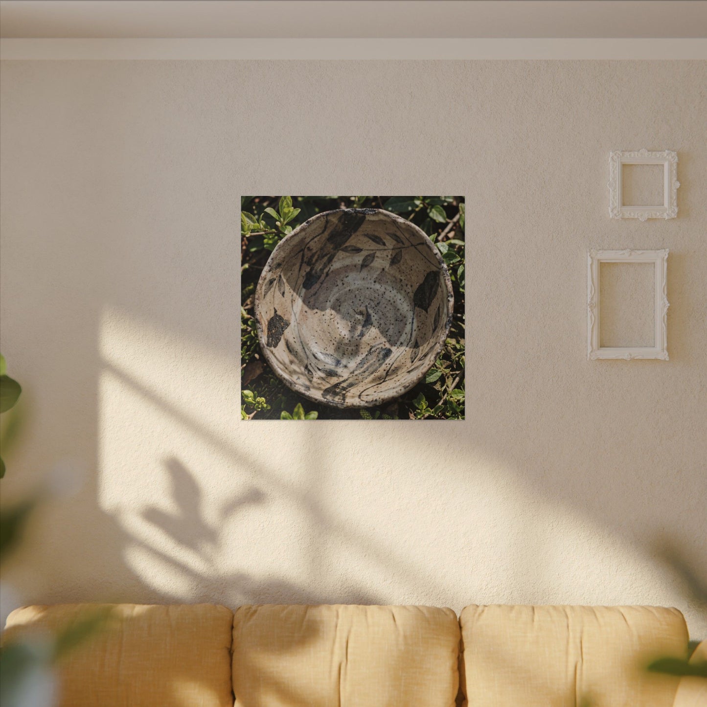 Elegant Ceramic Bowl Canvas Art - Japanese Pattern Japandi