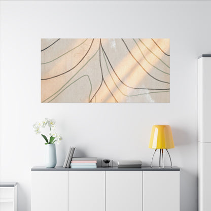 Shoji Screen Minimal Line Canvas Art | Warm Japandi Art