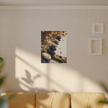 Ma River Stones Canvas Art - Kintsugi Gold Vein