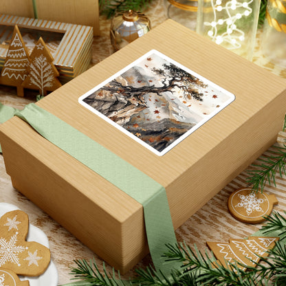 Cozy Pine Tree Sticker - Watercolor Japandi
