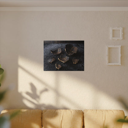 Winter Broken Pottery Shadow Zen Canvas Art | Bold Decor