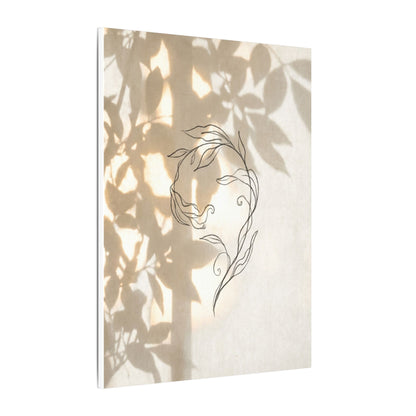 Warm Shoji Screen Canvas Art - Minimal Line Japandi