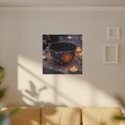 Ceramic Bowl Gold Repair Canvas Art | Beautiful Kintsugi Art