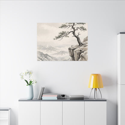 Seijaku Pine Tree Canvas Art - Japandi Japanese Pattern
