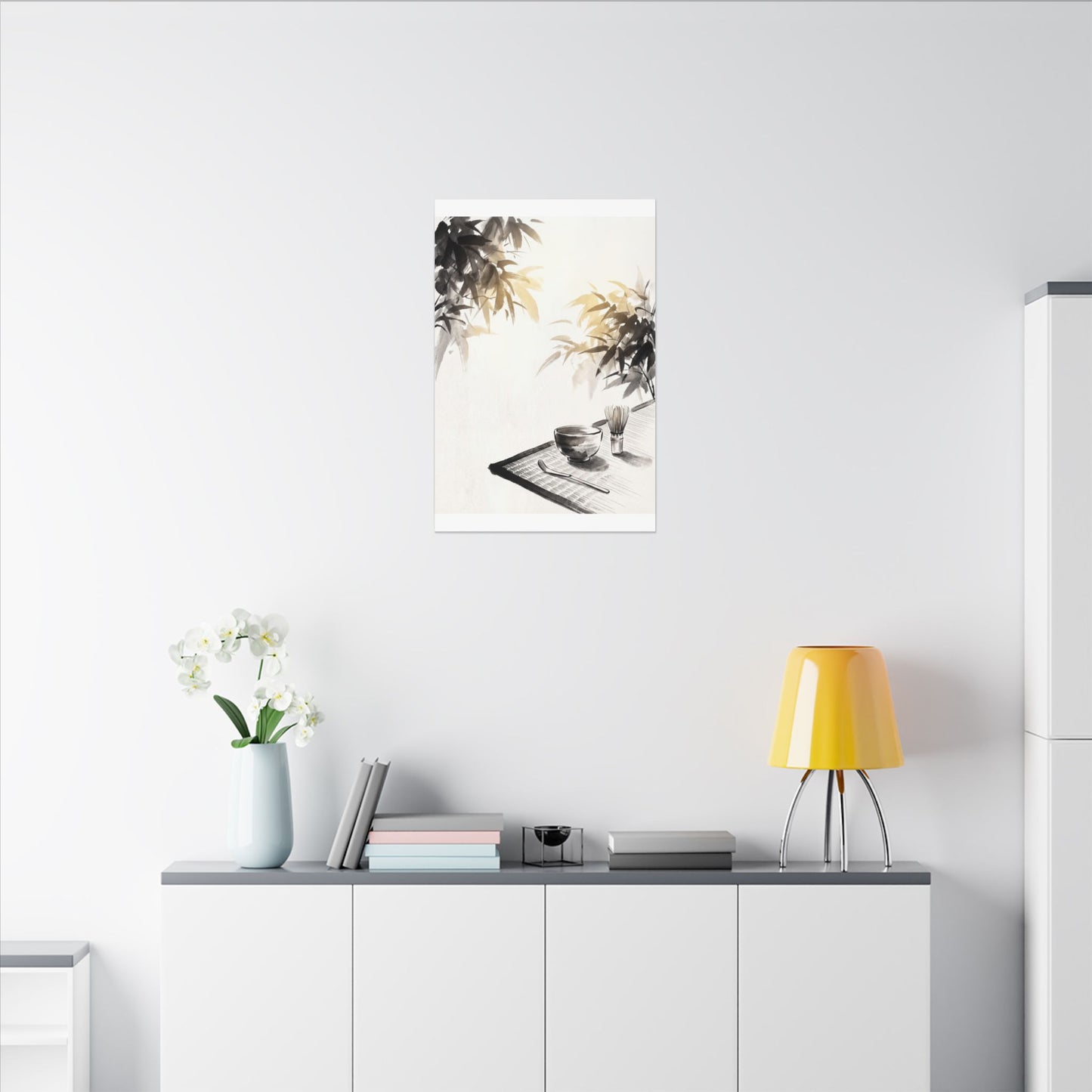 Tea Ceremony Sumi E Canvas Art | Serene Zen Art