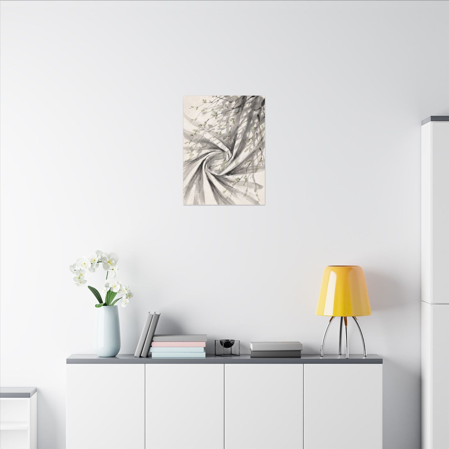 Silk Drape Spring Canvas Art | Zen Contemplative Design
