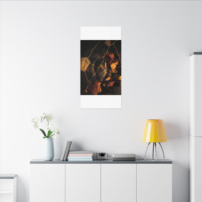 Resilient Shadow Play Canvas Art - Crackle Gold Kintsugi