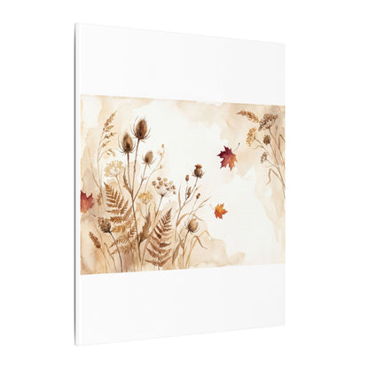 Dried Flowers Canvas Art | Autumn Japandi Watercolor Art