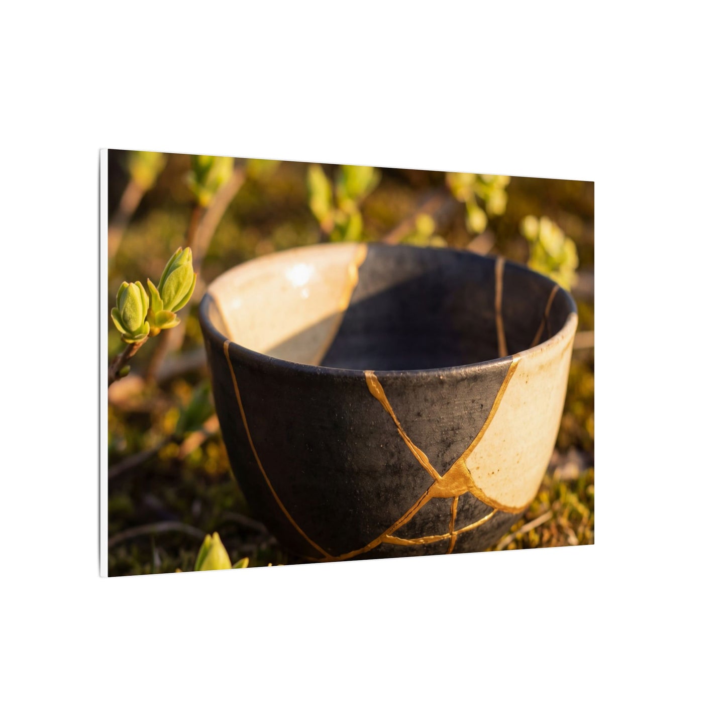 Seijaku Broken Pottery Canvas Art - Kintsugi Gold Repair