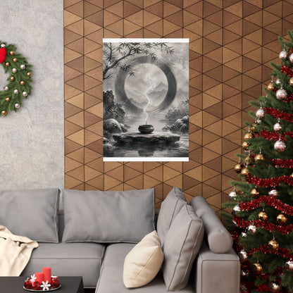 Dappled Incense Smoke Wall Art Print - Zen Seijaku