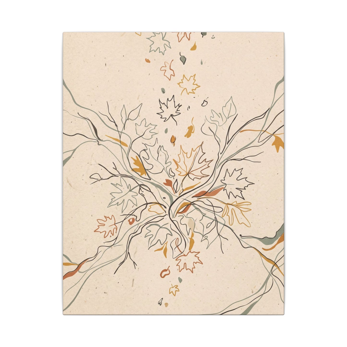 Warm Shadow Play Canvas Art - Minimal Line Japandi