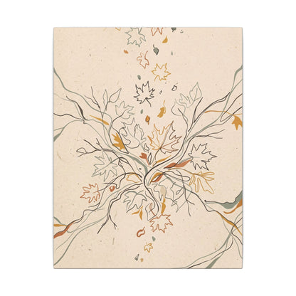 Warm Shadow Play Canvas Art - Minimal Line Japandi