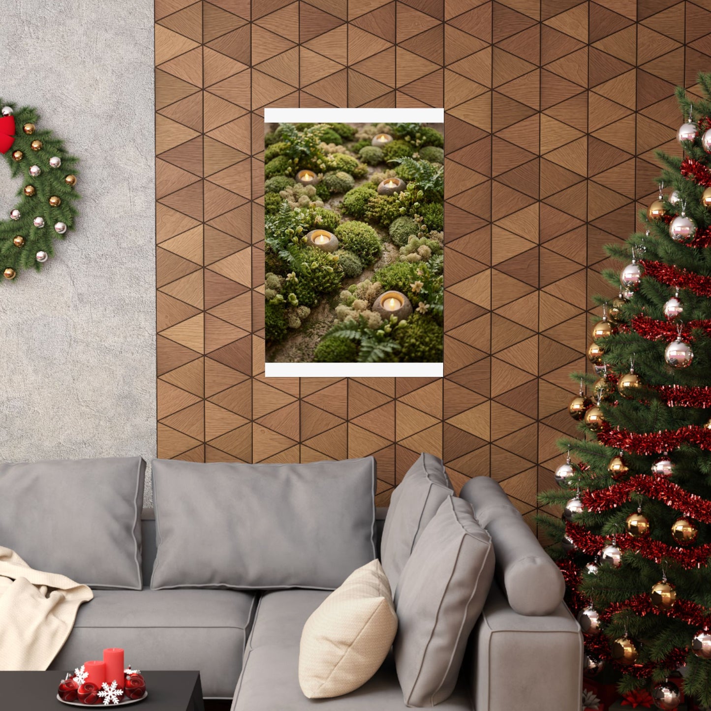 Mono No Aware Moss Close Up Wall Art Print - Japandi Japanese Pattern