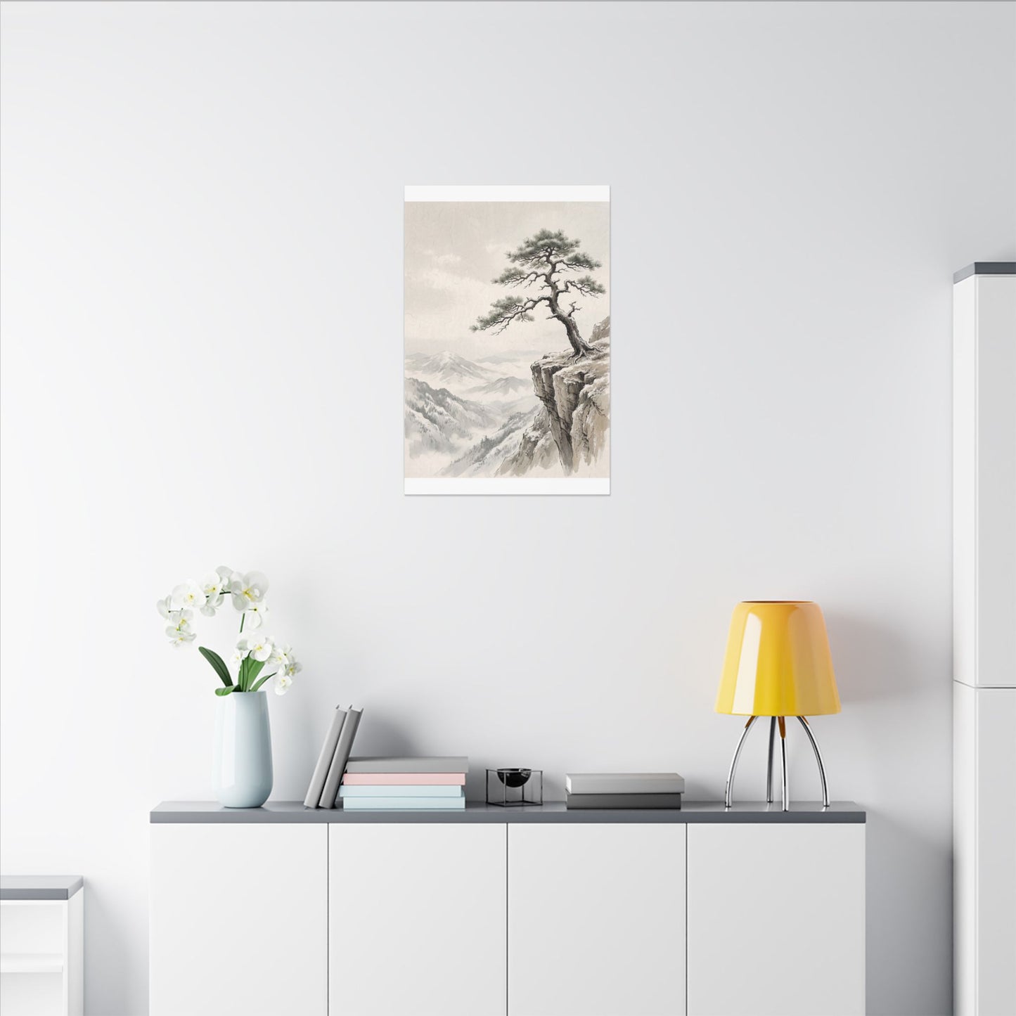Seijaku Pine Tree Canvas Art - Japandi Japanese Pattern