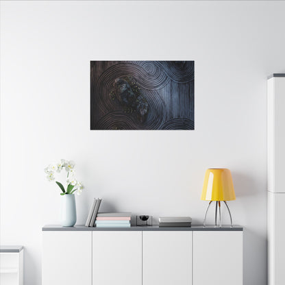 Spring Rock Garden Charcoal Ink Canvas Art | Bold Decor