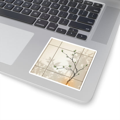 Shoji Screen Minimal Line Sticker | Elegant Japandi Art Art Print