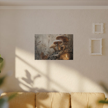 Wild Mushrooms Texture Canvas Art | Elegant Japandi Art