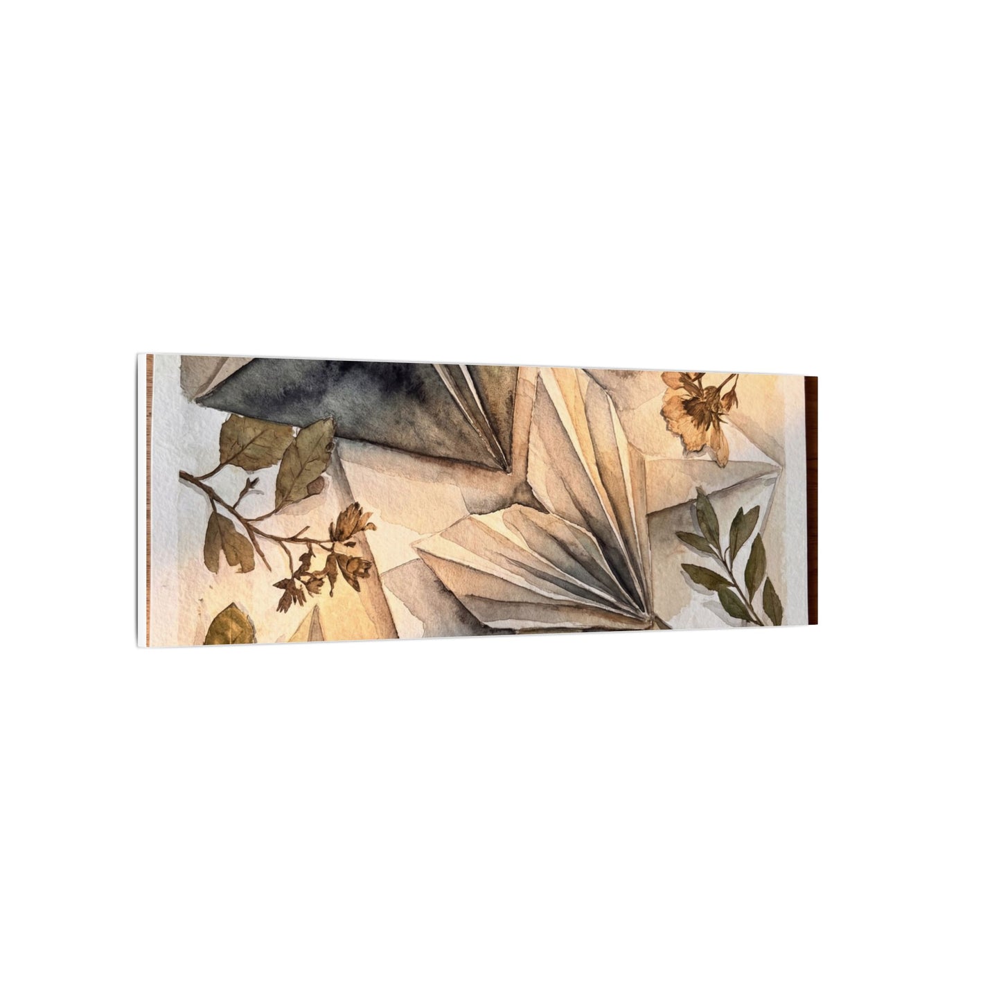 Golden Hour Paper Fold Canvas Art - Japandi Seijaku