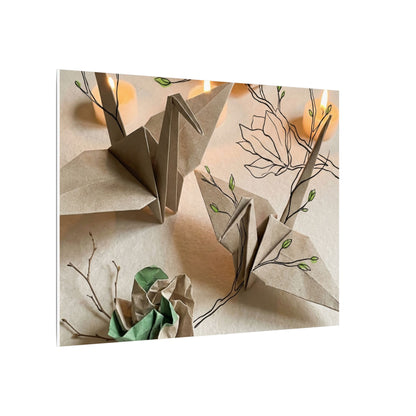 Paper Fold Spring Canvas Art | Japandi Earthy Design