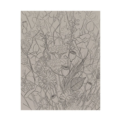 Summer Dried Flowers Minimal Line Wall Art Print | Cozy Decor
