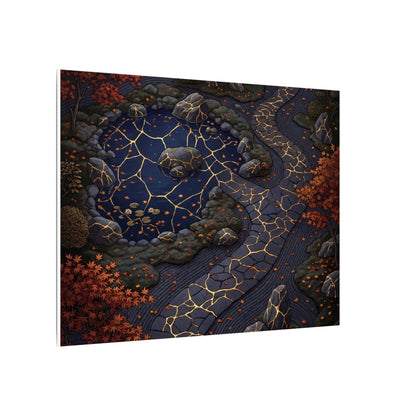 Moonlit Garden Gold Vein Canvas Art | Resilient Kintsugi Art