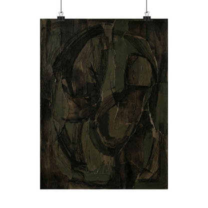 Mixed Media Dark Japandi Textured Wall Art Print | Mixed Media Dark Texture Art Print