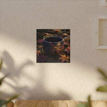 Kanso Moonlit Garden Canvas Art - Kintsugi Gold Repair