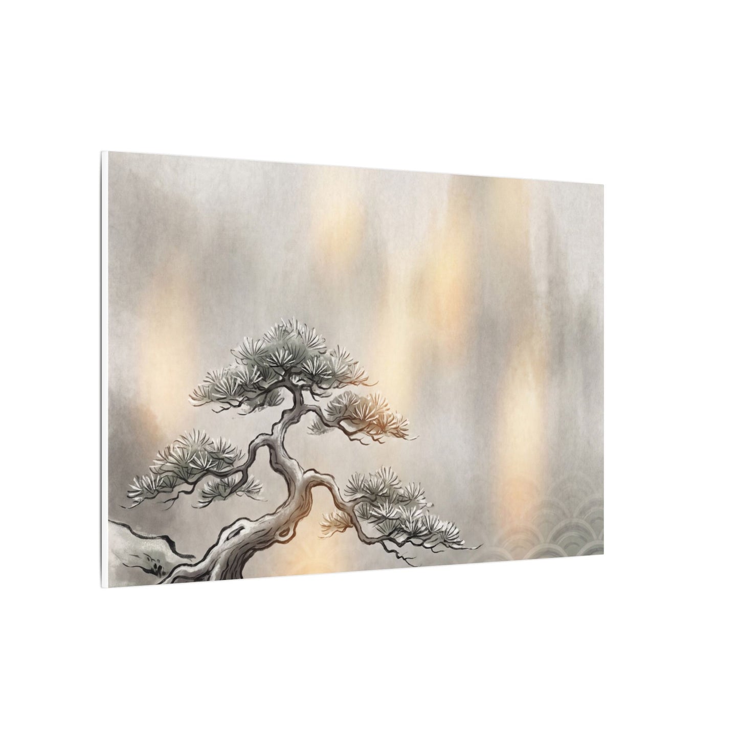 Pine Tree Canvas Art | Winter Japandi Japanese Pattern Art