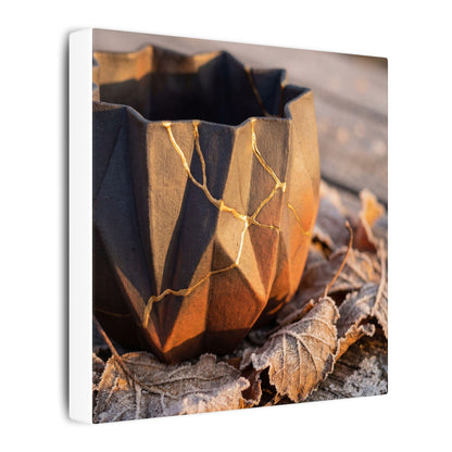Paper Fold Gold Repair Canvas Art | Philosophical Kintsugi Art
