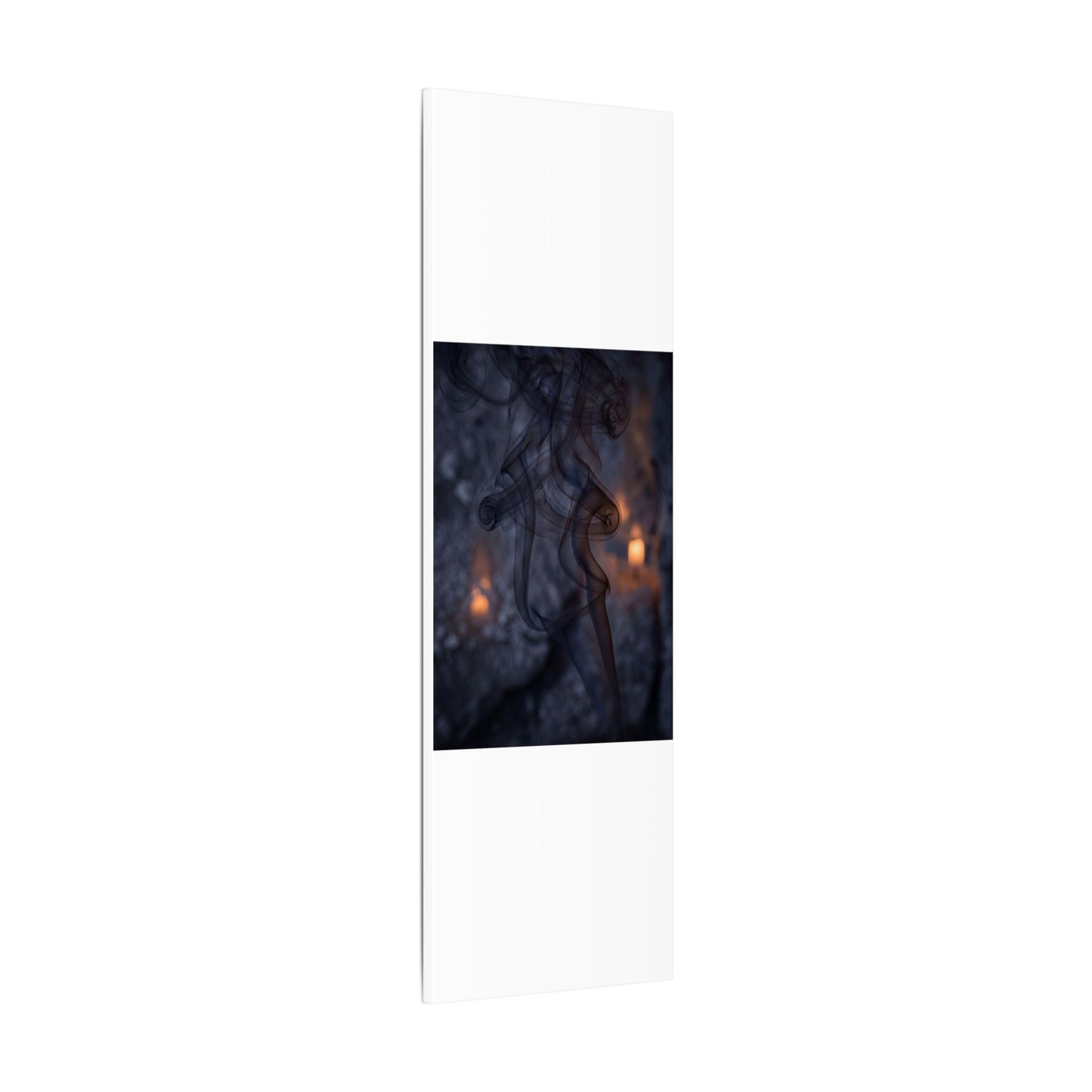 Incense Smoke Winter Canvas Art | Dark Japandi Sophisticated Design