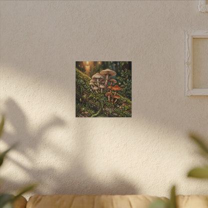 Spring Wild Mushrooms Herbarium Canvas Art | Rustic Decor
