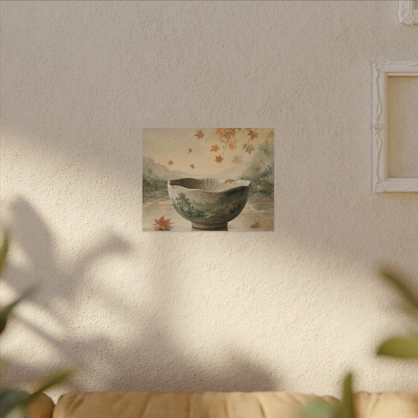 Autumn Ceramic Bowl Watercolor Canvas Art | Cozy Decor