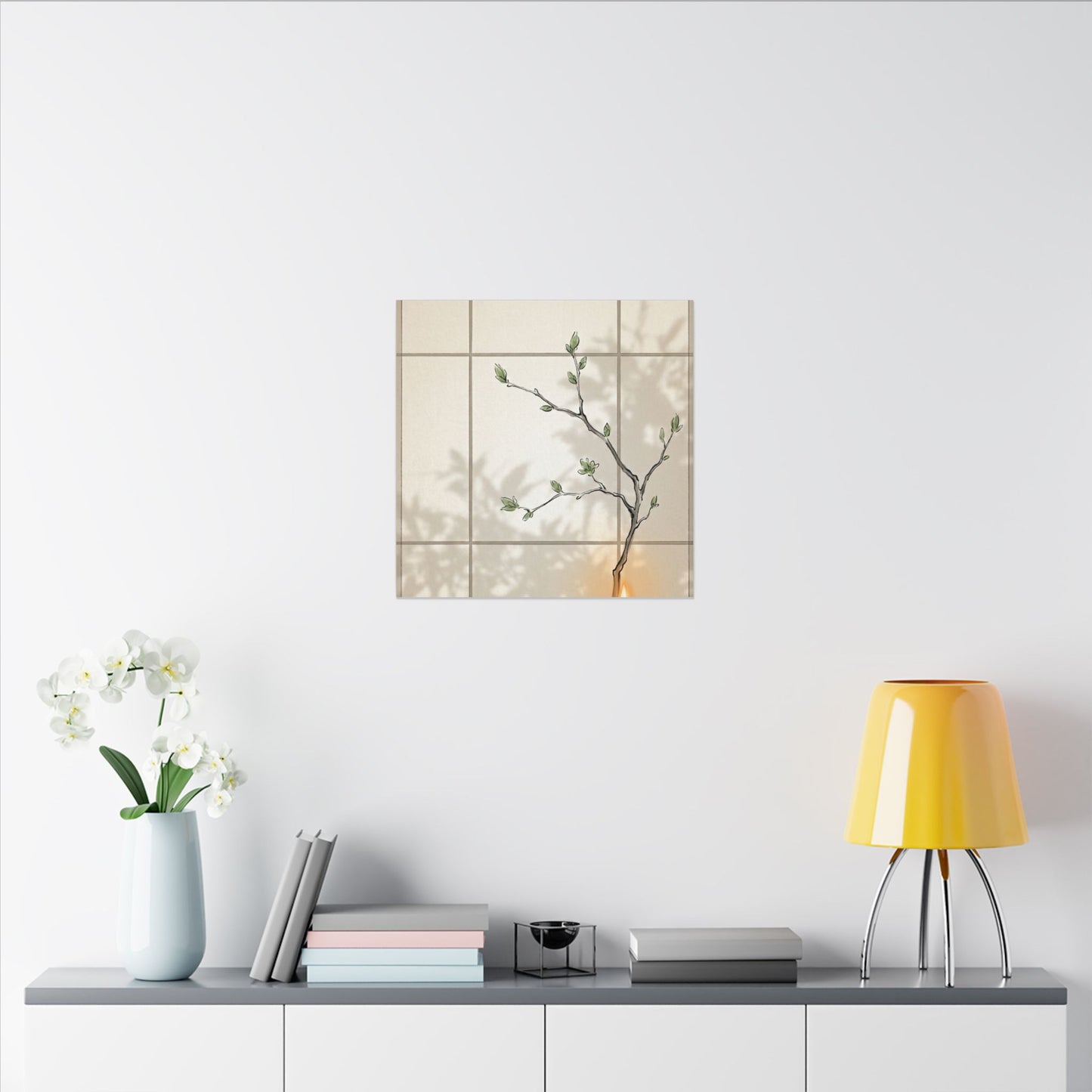 Shoji Screen Spring Canvas Art | Japandi Cozy Design