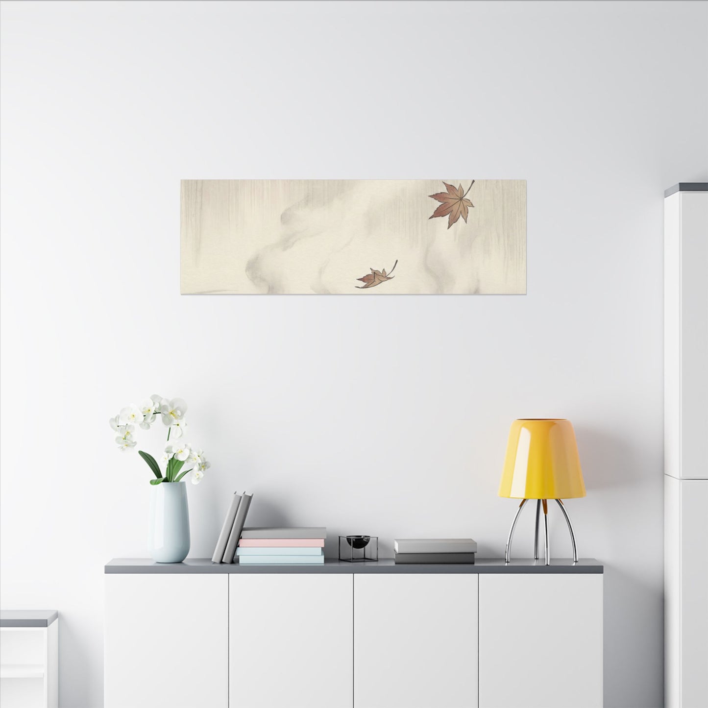 Lotus Flower Canvas Art | Autumn Zen Ukiyo E Inspired Art