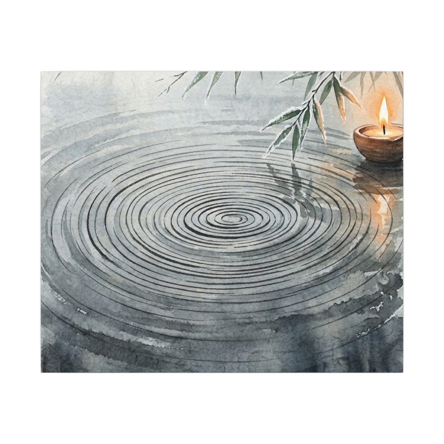 Water Ripple Sumi E Canvas Art | Calm Zen Art
