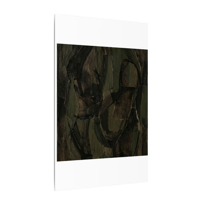 Mixed Media Dark Japandi Textured Canvas Art