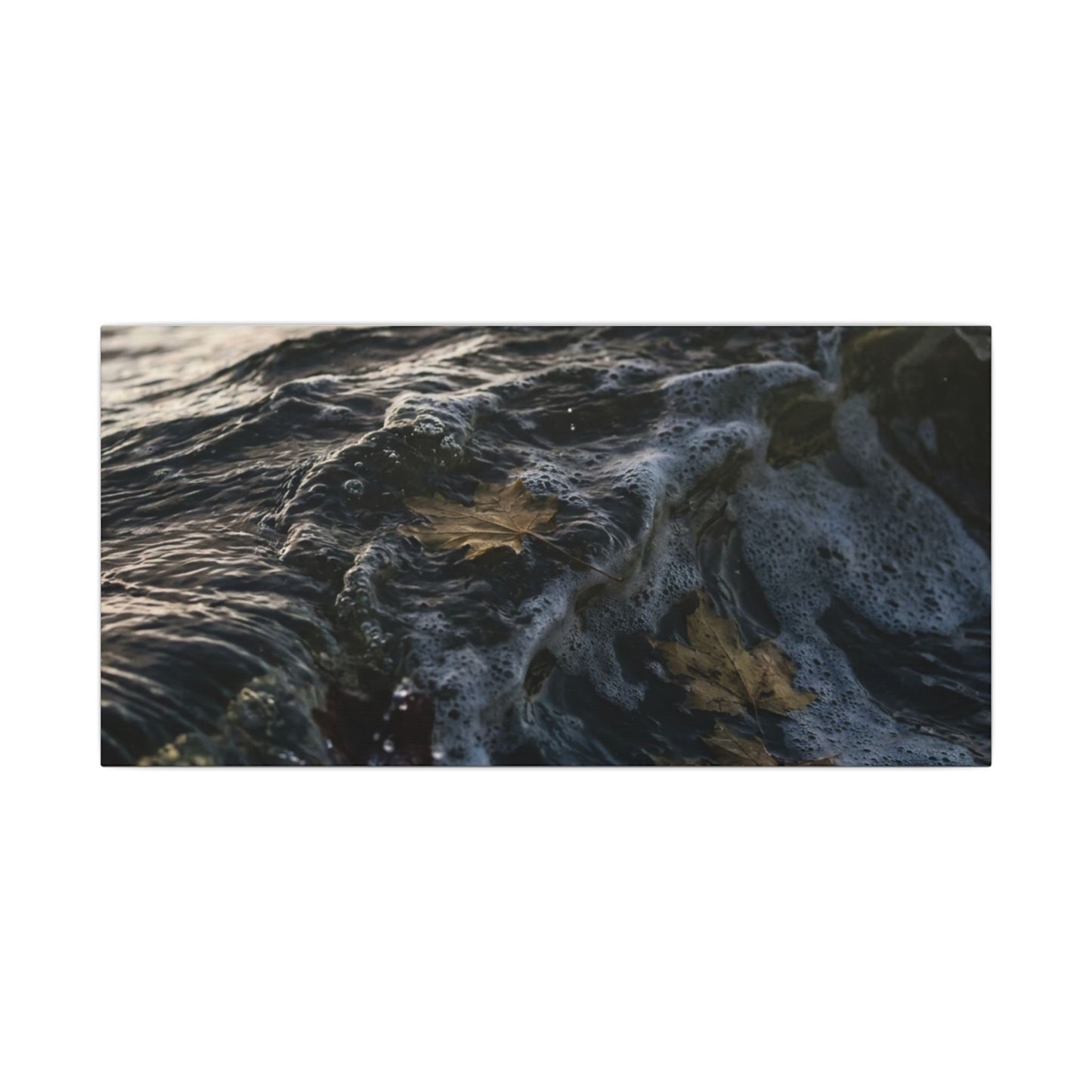Dark Japandi Ocean Wave in Dawn | Moody Minimal Canvas Art
